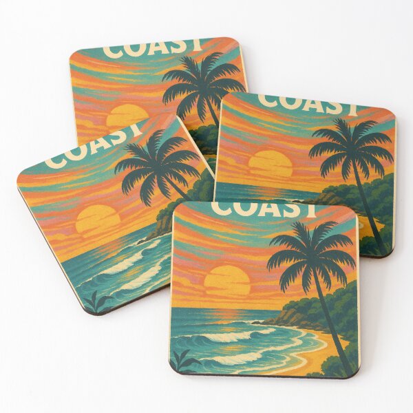 Item preview, Sunshine Coast Australia Beach – Queensland Travel Illustration designed and sold by Places On Earth.