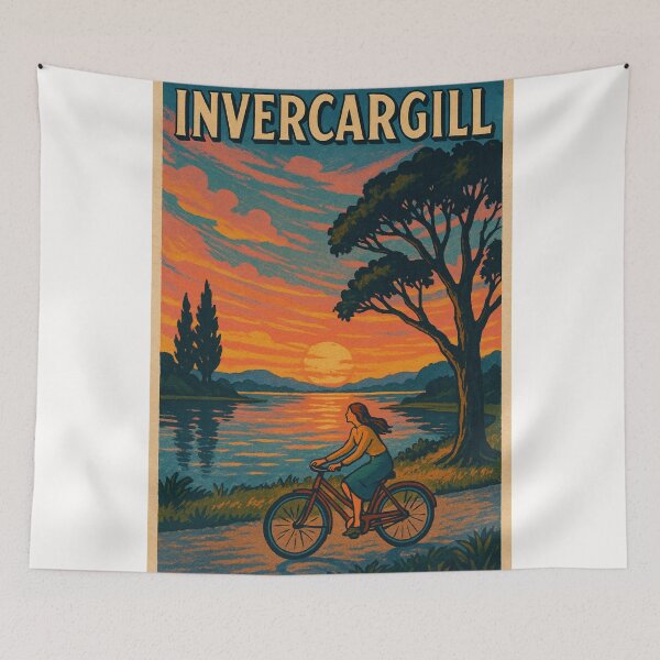 Item preview, Invercargill Lake Sunset Cycling Southland New Zealand designed and sold by Places On Earth.