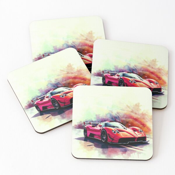 Item preview, Red sports car - Vintage style wall art designed and sold by KLDprods.
