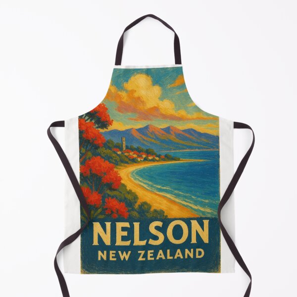 Item preview, Nelson Coastline Red Blossoms Tasman Bay New Zealand designed and sold by Places On Earth.