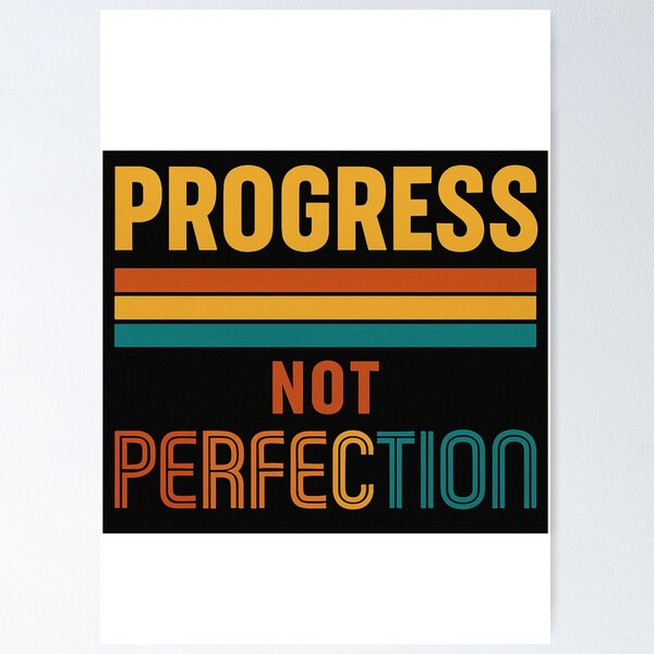 Item preview, Progress Not Perfection – Retro Sunset Motivation Design designed and sold by krasioams.