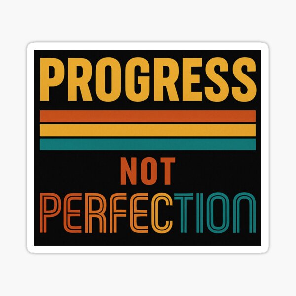 Item preview, Progress Not Perfection – Retro Sunset Motivation Design designed and sold by krasioams.
