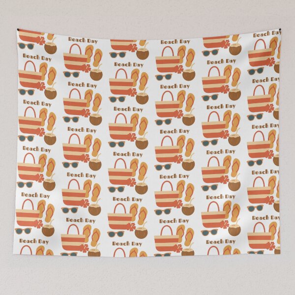 Item preview, Summer Essentials – Retro Beach Accessories Illustration designed and sold by GinColorist.