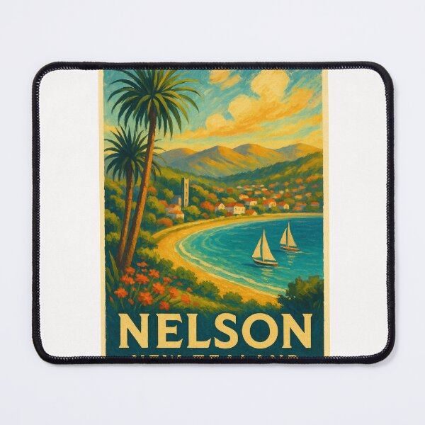 Item preview, Nelson Bay Sailboats and Palms South Island New Zealand designed and sold by Places On Earth.