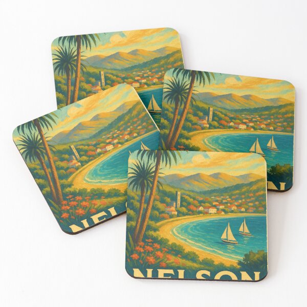 Item preview, Nelson Bay Sailboats and Palms South Island New Zealand designed and sold by Places On Earth.