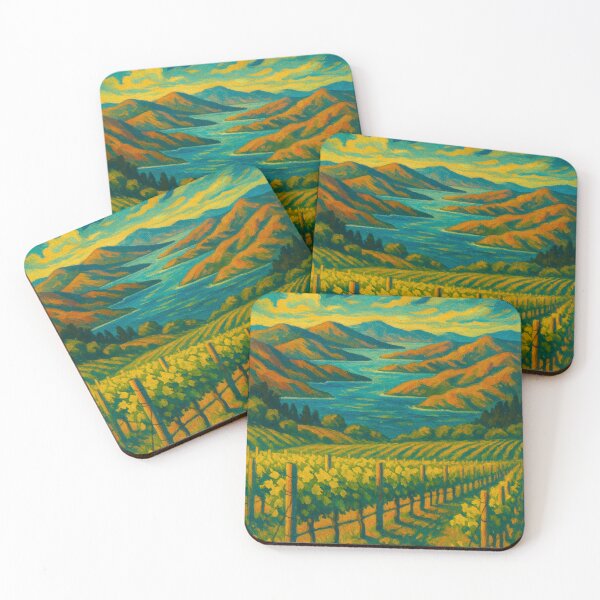 Item preview, Marlborough Sunset Over Vineyards and Sounds New Zealand designed and sold by Places On Earth.