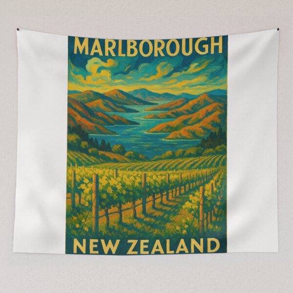 Item preview, Marlborough Sunset Over Vineyards and Sounds New Zealand designed and sold by Places On Earth.