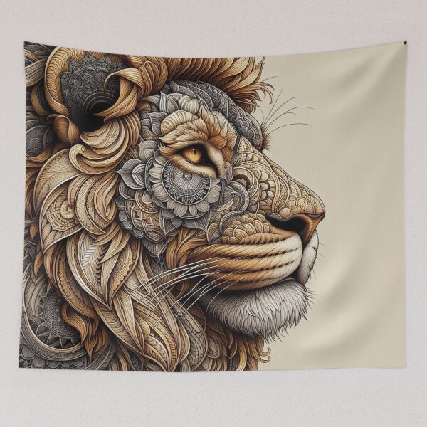 Item preview, Lion Head Mandala Design – Majestic AI Artwork for Clothing, Accessories & Bold Animal-Inspired Fashion Statements designed and sold by knalpot-design.
