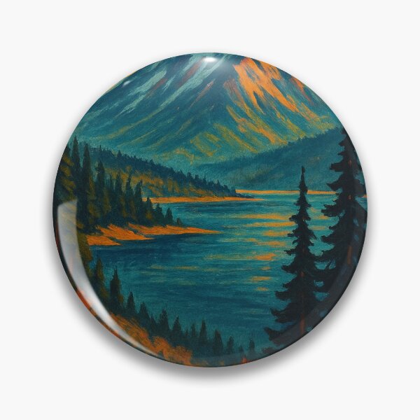 Item preview, Yukon Territory Mountains and Fiery Sky Over Lake Canada designed and sold by Places On Earth.