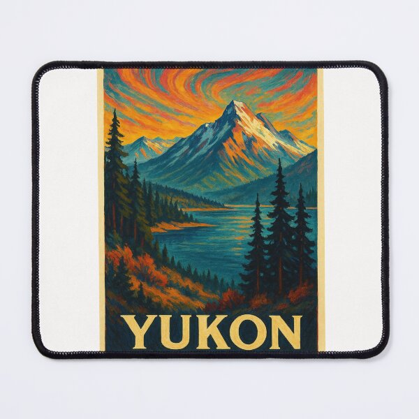 Item preview, Yukon Territory Mountains and Fiery Sky Over Lake Canada designed and sold by Places On Earth.
