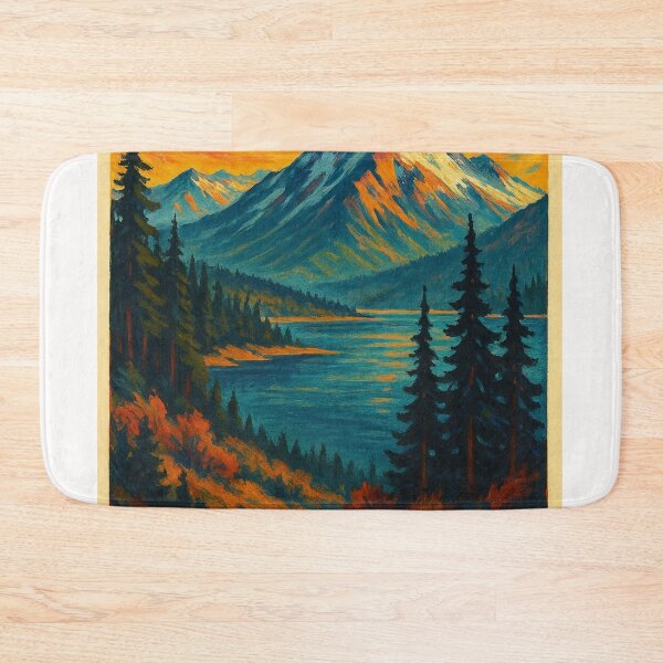 Item preview, Yukon Territory Mountains and Fiery Sky Over Lake Canada designed and sold by Places On Earth.