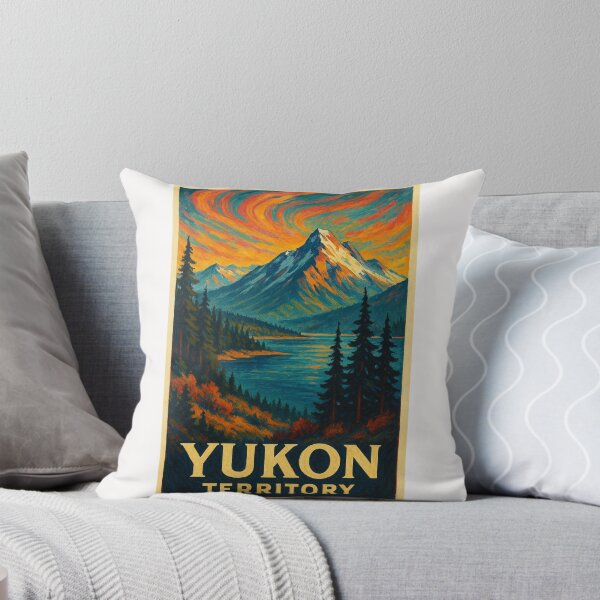 Item preview, Yukon Territory Mountains and Fiery Sky Over Lake Canada designed and sold by Places On Earth.