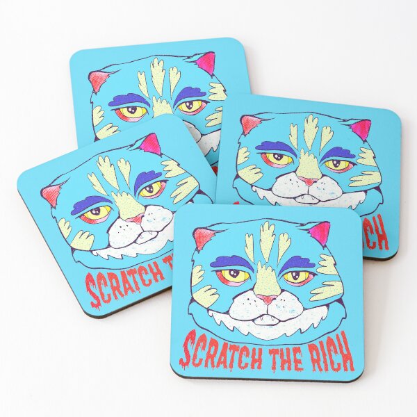 Item preview, scratch the rich blue cat  designed and sold by crestfallenmermaid.