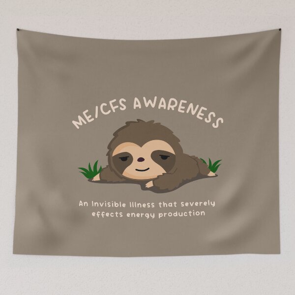 Item preview, ME/CFS AWARENESS - Cute Sloth - Light Text designed and sold by Darling DeDe.
