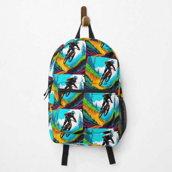 Item preview, Vibrant Colourful MTB Jumper – Aerial Trail Art designed and sold by GrizzlyCollective.