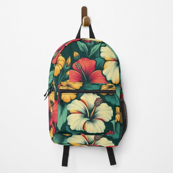 Item preview, Red hibiscus, and yellow in solid green designed and sold by Crisverona.