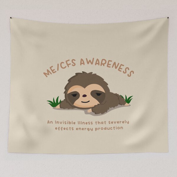 Item preview, ME/CFS AWARENESS - Cute Sloth - Dark Text designed and sold by Darling DeDe.