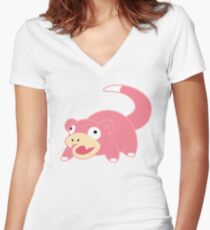 Pokemon - Slowpoke White Women's Fitted V-Neck T-Shirt