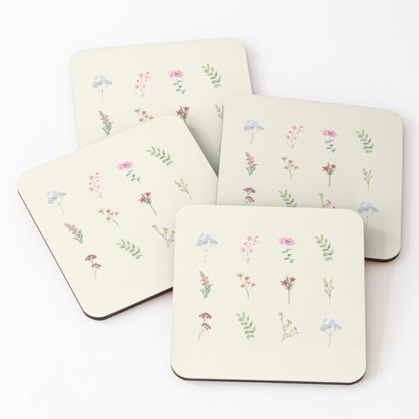 Item preview, Copy of tiny different watercolor flowers designed and sold by ninacollages.