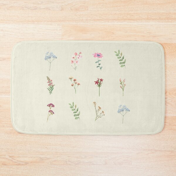 Item preview, Copy of tiny different watercolor flowers designed and sold by ninacollages.