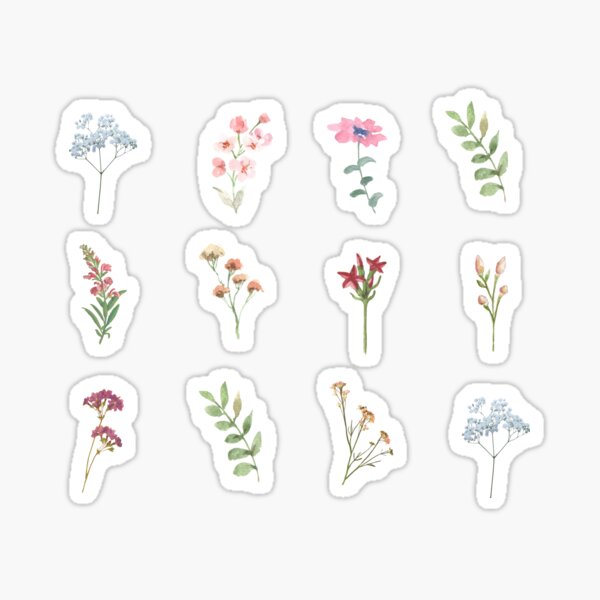 Artikel-Vorschau von Kopie von winzigen verschiedenen Aquarellblumen, designt und verkauft von ninacollages.