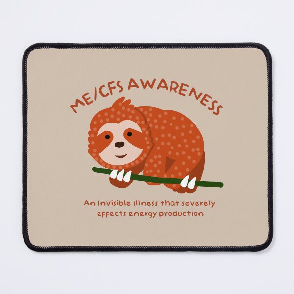 Item preview, ME/CFS AWARENESS - Cute Red Sloth - Dark Text designed and sold by Darling DeDe.