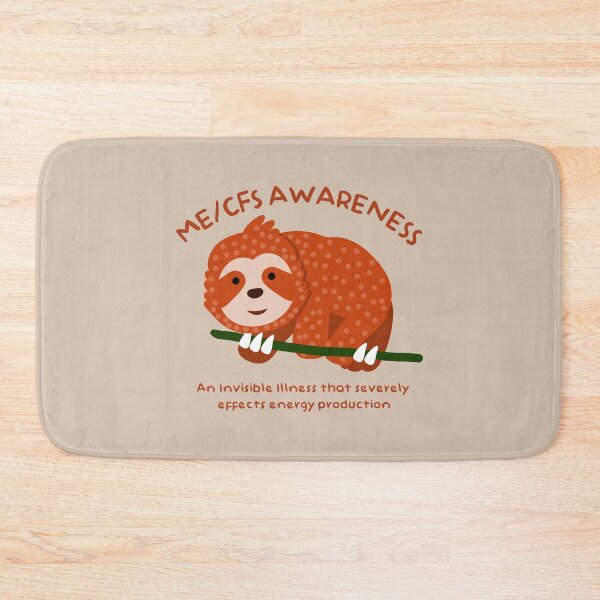 Item preview, ME/CFS AWARENESS - Cute Red Sloth - Dark Text designed and sold by Darling DeDe.