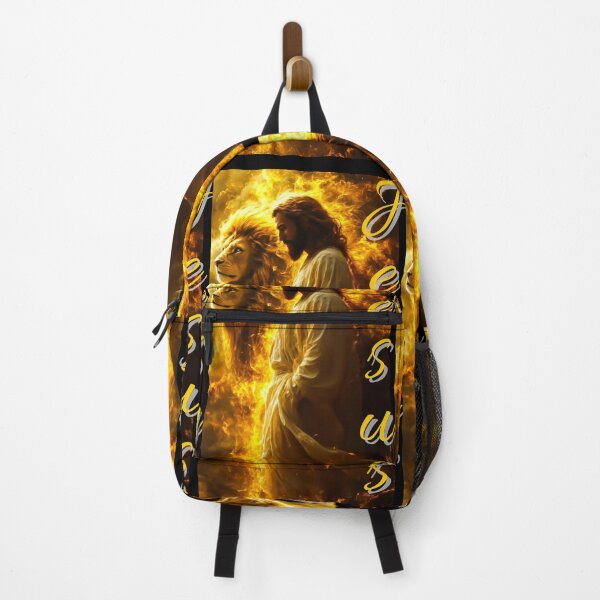 Item preview, Jesus and the Lion in Holy Fire – Divine Power designed and sold by Artistic canvas store.