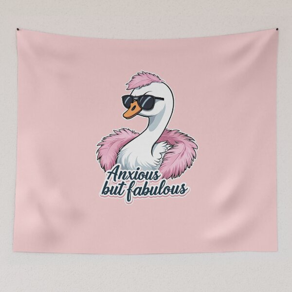 Item preview, Scared but fabulous – Stylish swan design designed and sold by ApriNoeScor.
