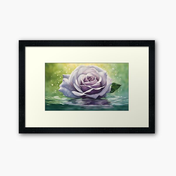 Aperçu de l'œuvre Rose violette flottante créée et vendue par BookCovered.