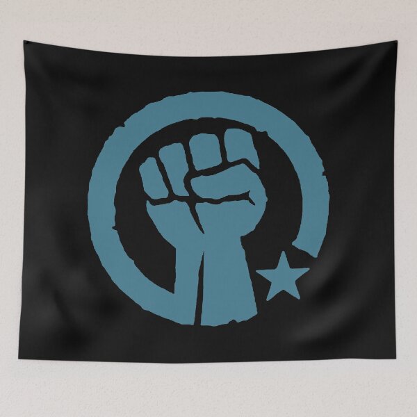 Item preview, Steel Blue Raised Fist - Circled with star designed and sold by Thelittlelord.