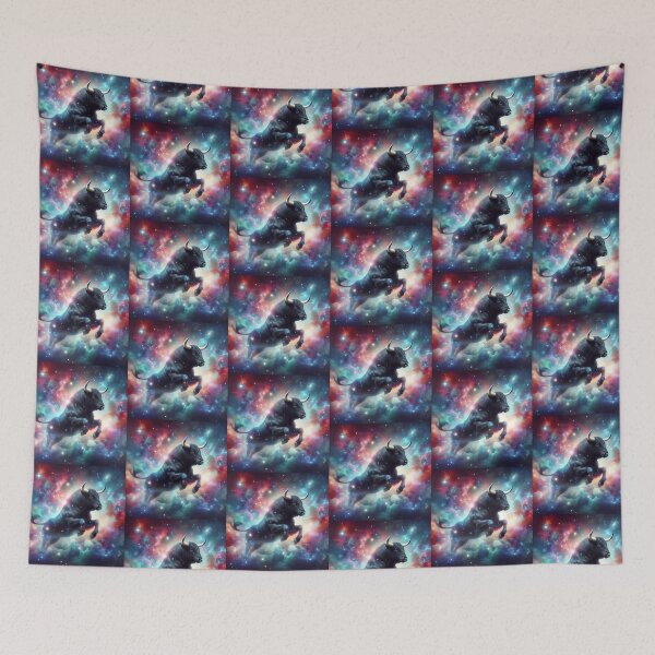 Item preview, Black bull running in the space designed and sold by Dogandesighn.