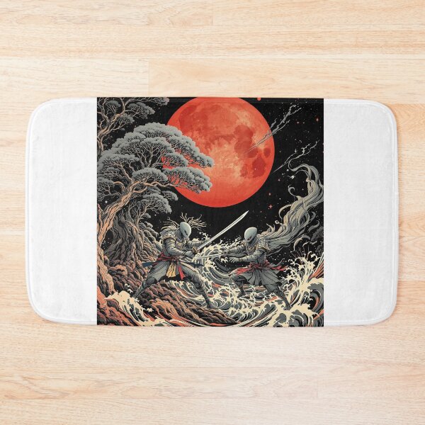 Item preview, Alien Samurai Design, Blood Moon, Wave Art, Japanese Art, Samurai Fight designed and sold by fenrirwulf68.