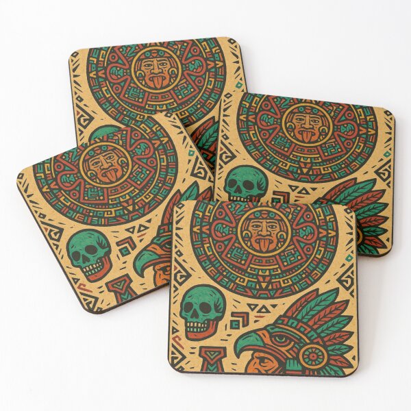 Item preview, Aztec Sun Stone Tribal Design – Ancient Mesoamerican Art designed and sold by Runes & Embers .