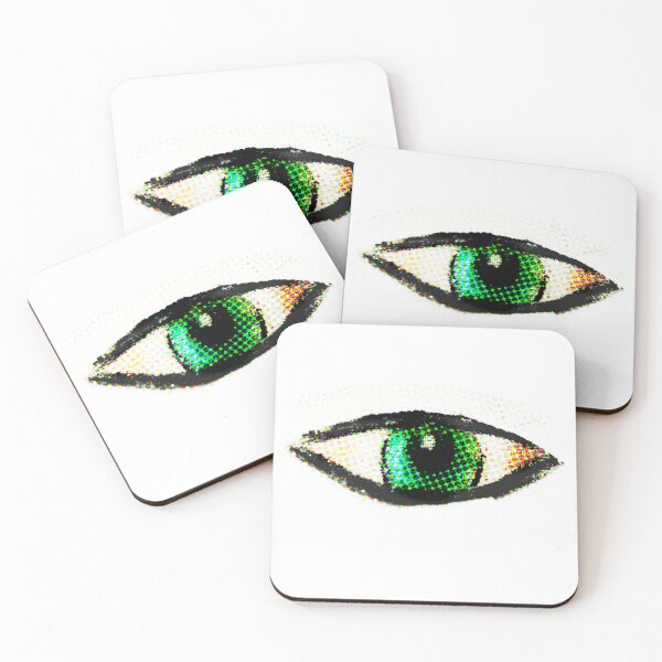 Item preview, The Grays eye - Pop art magnetic green eye on white background designed and sold by kanakeen.