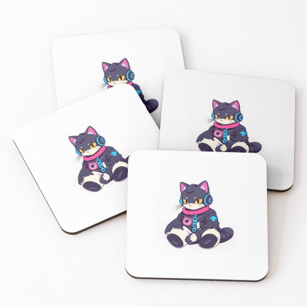 Item preview, Vaporwave Gamer Cat – Neon Retro Gaming Sticker designed and sold by artgattu.