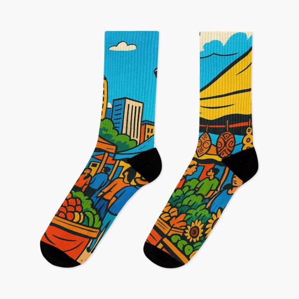 Item preview, Auckland City Market Comic Design – Vibrant AI Art for Clothing, Accessories & Travel-Inspired Fashion designed and sold by knalpot-design.
