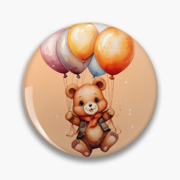 Item preview, Cartoon bear flying on balloons designed and sold by Nazardes.