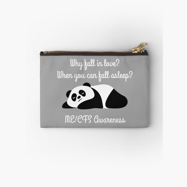Item preview, ME/CFS AWARENESS - Cute Tired Panda - White Text designed and sold by Darling DeDe.