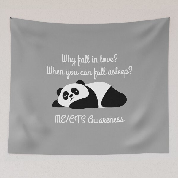 Item preview, ME/CFS AWARENESS - Cute Tired Panda - White Text designed and sold by Darling DeDe.