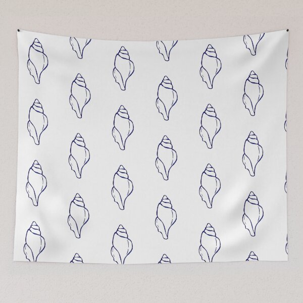 Item preview, Navy Seashell Line Art – Coastal Aesthetic Design designed and sold by Bella-Bear.