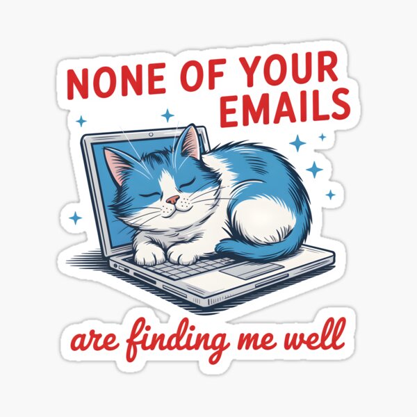 Artikel-Vorschau von Schlafende Katze auf dem Laptop – E-Mail-Vermeidung, designt und verkauft von Snifferius.