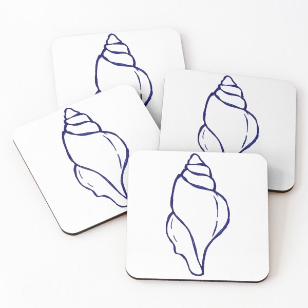 Item preview, Navy Seashell Line Art – Coastal Aesthetic Design designed and sold by Bella-Bear.