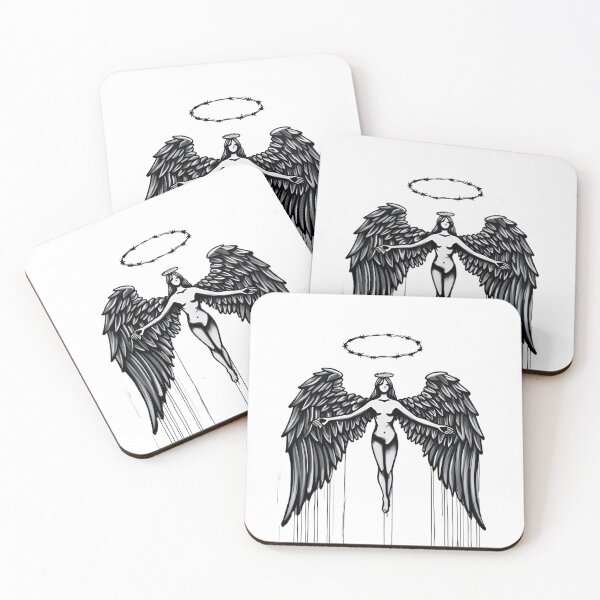Item preview, Broken Angel – Grunge Streetwear Graphic of a Fallen Angel with Graffiti Wings and Halo designed and sold by THKR-Co.