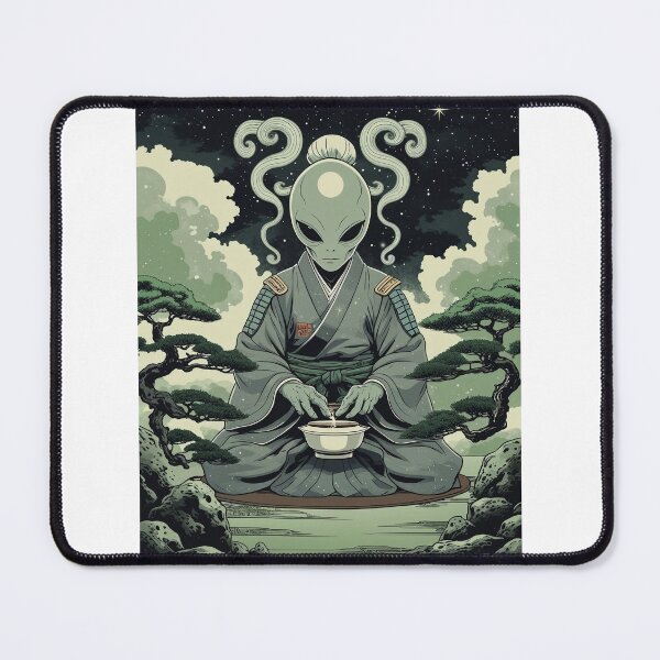 Item preview, Alien Samurai Tea Ceremony Art, Unique Graphic, Futuristic Zen Design designed and sold by fenrirwulf68.