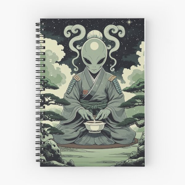 Item preview, Alien Samurai Tea Ceremony Art, Unique Graphic, Futuristic Zen Design designed and sold by fenrirwulf68.
