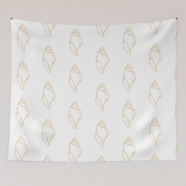 Item preview, Biege Minimal Seashell Line Art – Boho Chic designed and sold by Bella-Bear.
