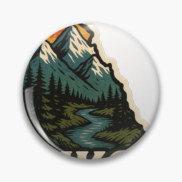 Item preview, Yukon Territory River and Snowy Peaks Emblem Canada designed and sold by Places On Earth.
