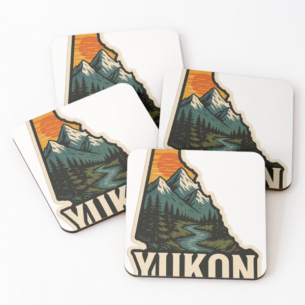 Item preview, Yukon Territory River and Snowy Peaks Emblem Canada designed and sold by Places On Earth.