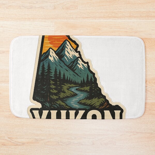 Item preview, Yukon Territory River and Snowy Peaks Emblem Canada designed and sold by Places On Earth.